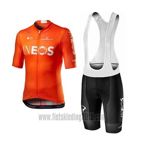 2020 Fietskleding INEOS Oranje Korte Mouwen en Koersbroek